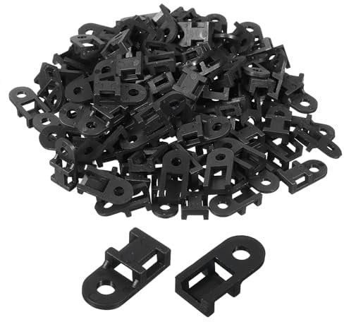 sourcing map 250pcs Cable Tie Base Saddle Type Mount Wire Holder, 20x9.7x5mm Wire Clips Organizer Holders Clamps for Electronic Wires Organized, Black 0.16 Dia