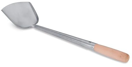 Craft Wok Large Wok Spatula Stainless Steel Wok Chuan Turner with Ergonomic Wooden Handle Traditional Asian Cooking Utensil / 732W5-3