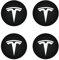 ShowEv für Tesla Model 3 Y Radkappen Mitte Logo 4Pcs (Schwarzes und weißes Logo)