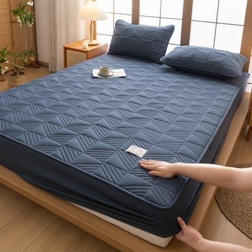 JIANINGHOME Spannbettlaken Superking 150x200,Matratzen-Bett-Schoner Mit Spannumrandung, Extra-Kuschelig, Faltenfrei