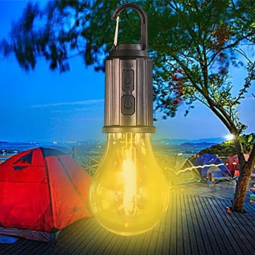 MODOAO 3 Geschwindigkeiten Outdoor-Camping-Licht Wiederaufladbare LED-Lampe Tragbare USB Wiederaufladbare Pendelleuchte Mini Zelt-Lampen (1Pcs T01)