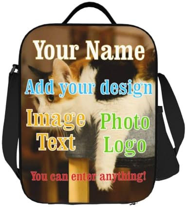 CEDNXOER Lonchera personalizada para niñas, crea tu propia lonchera aislada personalizada con texto fotográfico, lonchera personalizada para oficina, trabajo, escuela, viajes, picnic, trabajo,