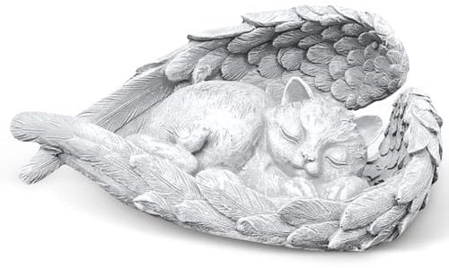 LYPPUL Pietra commemorativa di gatto, pietra tombale per esterni, decorazione per gatti, decorazione commemorativa, animale, giardino, statuetta in poliresina, regalo per zona locale, terrazza,