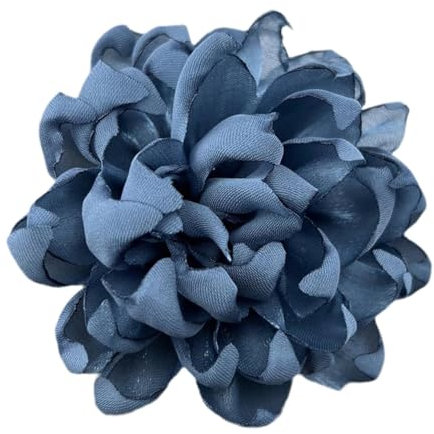 Baoblaze Blumenbrosche aus Satin, Kamelien-Blumen-Anstecker für Damen, handgefertigt, große Anstecknadel, Blumen-Haarspange für Zeremonie, Tanz, Kleid, Anzug, Dunkelblau
