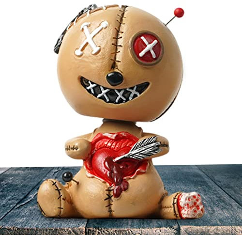 Voodoo-Puppe, Wackelkopf-Spielzeug – Fluch-Puppe, Auto-Armaturenbrett-Dekoration, Wackelkopf-Spielzeug | Harz-Voodoo-Puppe, schüttelnder Kopf, Auto-Ornamente, Wackelkopf-Spielzeug für Auto-Innenraum-A