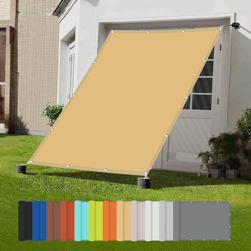 Balkonverkleidung, Seitenmarkise ohne Bohren, für Terrassen/pergolen, Gewächshaus Abdeckungen, Wind- und 95% UV-Schutz, Viele Größe und Farben, Sandiges Gelb, 2.8x2.8m