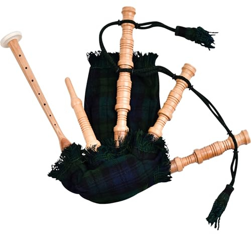 Mini Bagpipes for Beginners Youth & Adults | Scottish & Irish Bagpipes Music Instrument (BlackWatch)