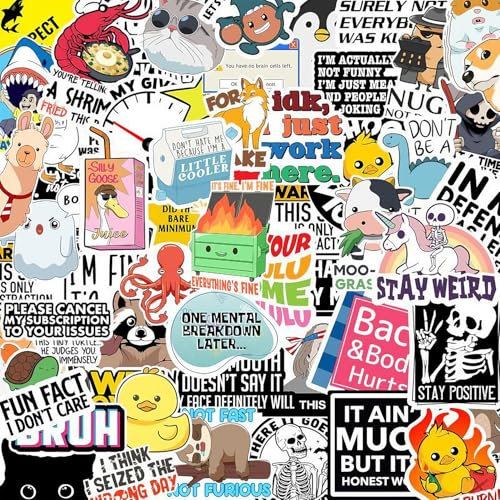 130 PCS Funny Stickers for Adults Graffiti Stickers Laptop Stickers Aesthetic Waterproof Vinyl Stickers Variety for Computer Skateboard Luggage Car Motorcycle Bike Decal for Teens Adults Boys