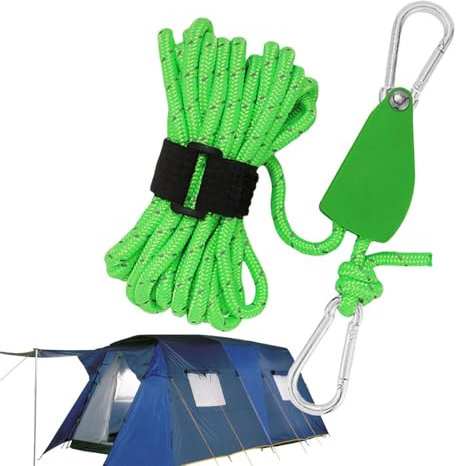 Tent Rope | Heavy-Duty Glow In Dark Rope - Portable Tent Tightening Tool, Parachute Cord for Climbing, Hiking, Backpacking