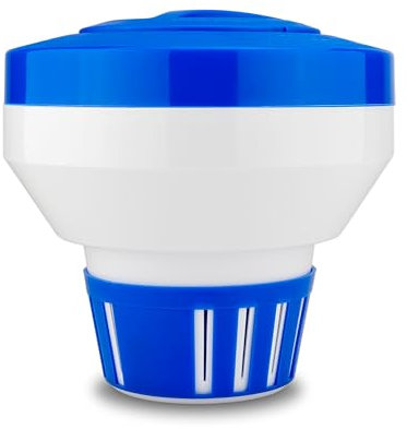 WaterWarden Dispenser di prodotti chimici per piscina galleggiante – Supporto per compresse di cloro o bromo da 7,5 pollici – Galleggiante regolabile per piscine, vasche idromassaggio e spa – può