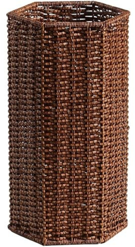 Wudaizhi Umbrella Stand Wicker Tray Drip Tall Storage Basket Indoor Home Office