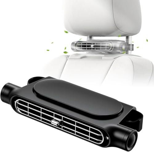Auto Ventilator-KFZ Kühlventilator 3-Gang mini Lüfter Leistungsstarker Leise tragbarer Autositz Lüfter mit Starkem Wind für SUV, LKW, Wohnmobile & PKW (Black)