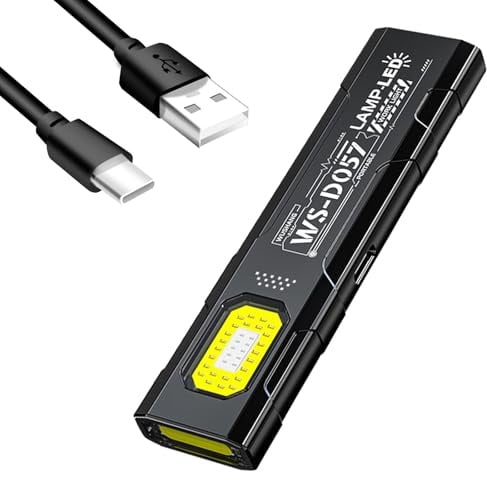 MDLSDE Rechargeable Mini LED Torch, 550LM Multi Mode Flat EDC Torch Pocket Flashlight Work Light with Pocket Clip and Magnetic Base USB C Rechargeable for Repair Home Work Emergency Camping Travel