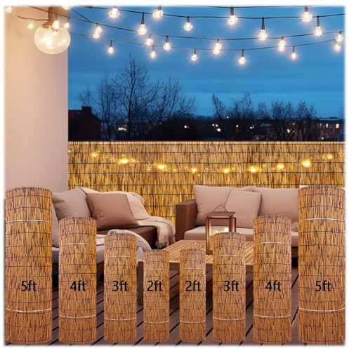 Natürlicher Sichtschutzzaun, 1,5 x 6,1 m, handgewebt, wasserdicht, für Garten, Sonnenschutz, dekorative Platte für den Außenbereich, Balkon, umweltfreundliche Sichtschutz-Trennwand und Abdeckung