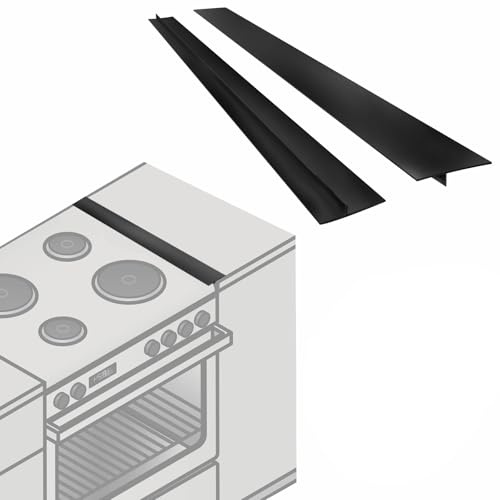 Befun 2PCS Stove Gap Covers, Silicone Cooker Sides Gap Filler 25 Black | Heat Resistant, T-shape Non-Slip Design, Seals Spaces Between Stovetop and Counter for Kitchen Countertop