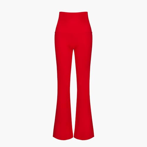 creamy fabrics Cotton Yogahose Damen Flared Leggings – Blickdicht Bootcut Schlaghose, Baumwoll Sport-, Fitness- & Jogginghose, Bootleg Jazzpants für Yoga, Gym & Alltag