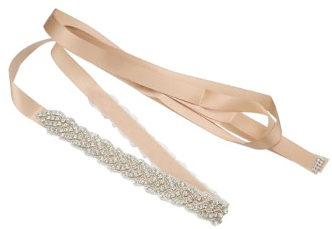 VOSAREA Cintura da Sposa Cristalli Scintillanti in Cristallo e Tessuto Rosa Accessorio Elegante Decorata a Mano per Damigelle e Spose per Occasioni Formali e Foto Memorabili
