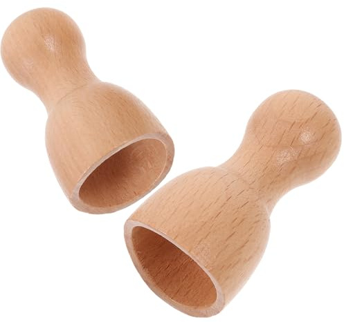 Hemobllo Ventosa Facial de Madera Pequeña para Masaje de Espalda y Manos, 2 Piezas de Madera con Superficie Lisa y Amigable para Piel en Casa U Oficina