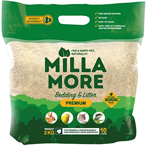 Millamore - Litière Premium - Forte Absorption - Anti-Odeurs - Petits Animaux - 10 litres