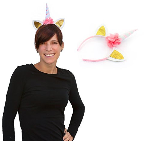 Oblique Unique® Einhorn Haarreifen Unicorn Haarreif - Model wählbar (Weiß)