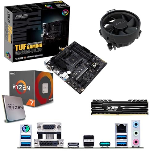 Components4All AMD Ryzen 7 5700G 3.8Ghz (Turbo 4.6Ghz) 8 Core 16 Thread CPU with Radeon Vega Graphics, ASUS TUF GAMING A520M-PLUS Motherboard & 4GB 3200Mhz DDR4 RAM Pre-Built Bundle