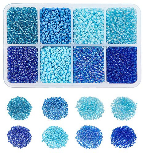 NBEADS 1 Caja (sobre 12500pcs) 12/0 Ceilán Cristal Redondo Seed Beads Loose Spacer Beads para Joyas Hacer