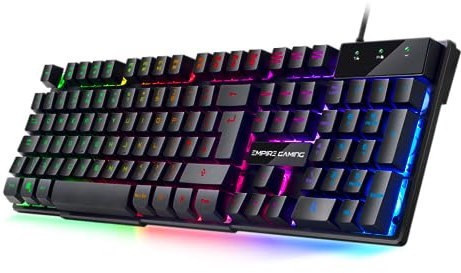 EMPIRE GAMING K300 PC Keyboard – 105 semi-Mechanical Keys, Including 19 Anti-ghosting Keys 12 Multimedia hotkeys LED RGB Back-Lighting