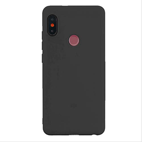 cuzz Funda para Xiaomi Redmi Note 6 Pro+(Protector de Pantalla de Vidrio Templado) Carcasa Silicona Suave Gel Rasguño y Resistente Teléfono Móvil Cover-Negro