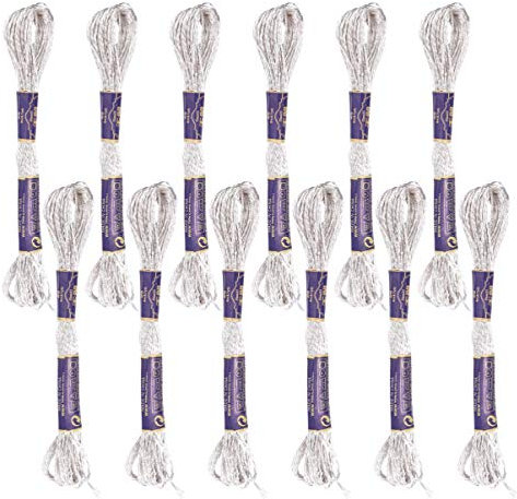EXCEART 12stücke Teiliges Metallic Stickgarn Glänzendes Nähgarn Für DIY Manuelles Nähen Und Bastelarbeiten Geeignet Für Kreative Projekte Silber