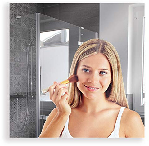 ARTLAND Wandspiegel zum Aufhängen Rahmenlos 40x40 cm Quadratisch Spiegel ohne Rahmen für Flur Badezimmer Wohnzimmer B8JP