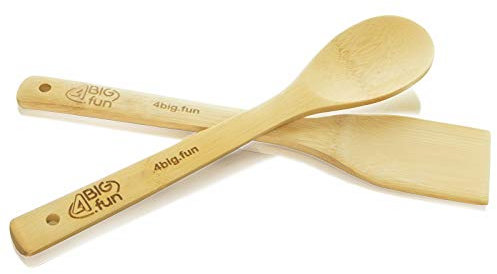 Spatule en bambou - Ustensiles de cuisine en bambou - 30 cm - Ustensiles de cuisine en bois respectueux de l'environnement