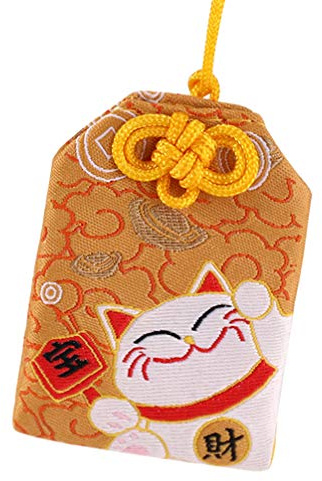 Garneck Amulette japonaise Omamori Richesse Bonne chance Sanctuaire Amour Education Richesse Santé Jaune