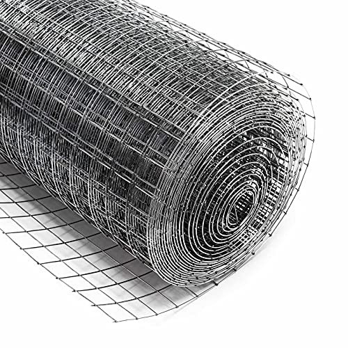 Wiltec Maschendrahtzaun 100 cm x 5 m, 0,7 mm Drahtstärke 12 x 12 mm Maschengröße, Volierendraht aus Stahl verzinkt, Drahtgitter, Vogeldraht
