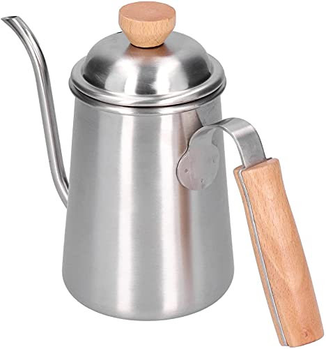 YRHH Coffee Pot-650ML Cafetera De Goteo Hervidor De Café con Pico Largo De Cuello De Cisne De Acero Inoxidable con Mango De Madera