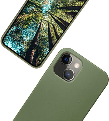 eplanita Bio iPhone 13 Hülle, Pflanzenfaser, Fallschutz Cover, Langlebig und Nachhaltig (Khaki, iPhone 13)