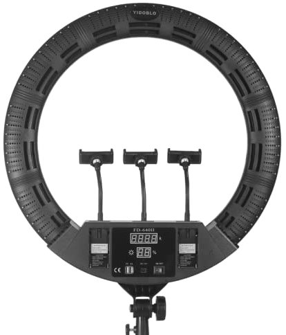 Yidoblo Kit luce ad anello per display digitale a LED da 100 W da 22 per trucco, illuminazione per la pelle delle unghie, fotografia in studio video con borsa, treppiede e telecomando