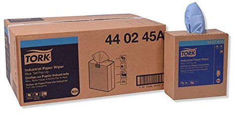 Industrial Paper Wiper, 4-Ply, 8.54 X 16.5, Blue, 90 Towels/box, 10 Box/carton