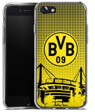 Silikon Hülle kompatibel mit Apple iPhone SE 2022 Case transparent Handyhülle Stadion BVB Borussia Dortmund