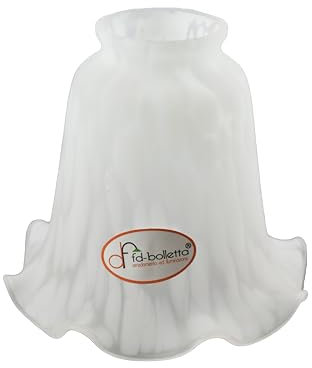 fd-bolletta arredamento e illuminazione Pantalla lampara,cristal de repuesto,pantalla de lampara,campana de cristal,Tulipa blanca vl22 Medidas: H 12,5cm,Ø vidrio 13,5cm,Ø boca exterior 5,4cm