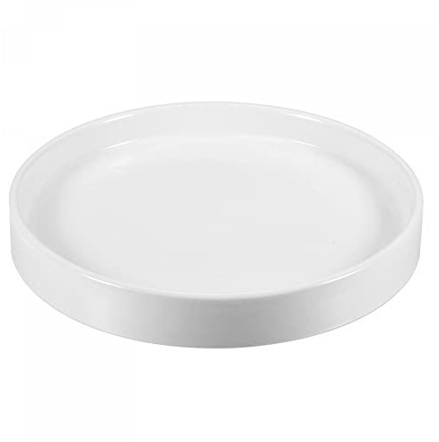 sourcing map Plante Pot Soucoupe 20cm Céramique Ronde Fleur Gouttière Plateau pour Intérieur Extérieur Blanc