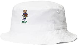POLO RALPH LAUREN Big Boys Polo Bear Baumwolle Twill Bucket Hat, Weiss/opulenter Garten, Einheitsgröße