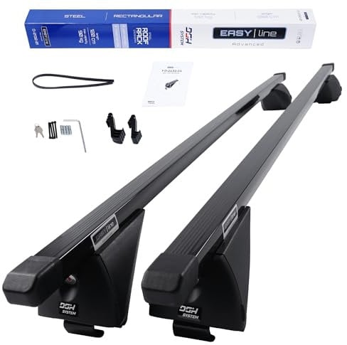 DGH SYSTEM Kompletter Stahl-Dachträger Relingträger Easy Line Advanced 120 cm kompatibel mit Skoda Octavia IV Kombi 2019- mit geschlossener Dachreling, abschließbar, Nutzlast 90 kg