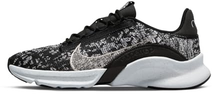 Nike DH3393-010 SuperRep Go 3 Flyknit Sneaker Female Black/METALLIC Silver-White 37.5