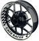One-Wheel, Premium Felgenaufkleber passend für z.B. Kawasaki, Suzuki, Honda, Yamaha, KTM, BMW etc| Motiv: Cafe Racer Grid W, Felgenrandaufkleber GP, Wheelsticker Motorrad, Farbe schwarz