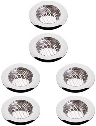 Cabilock 6piezas Colador De Drenaje Inoxidable para Fregadero Filtro De Residuos De Cocina De Grande Filtro De Malla para Obstrucciones El Desagüe