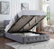 Home Treats Ottoman Storage Bed Grey | Super King Bed Frame With Storage & Gas Lift 6ft | Upholstered in Durable Hopsack Grey Linen Fabric