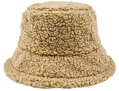 Ygnrggh Damen Winter warme Mützen Kunstpelz Bucket Cap England Warm Fischerhüte Fleece Kunstfell Fischerhut Fischerhüte für Damen