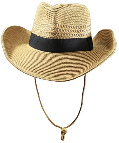 MCHDMI Sombrero Paja, Sombreros de Panamá de Gran tamaño for Hombre, Sombrero de Fieltro de Vaquero Plegable de Cabeza Grande, Sombrero de Paja de Talla Grande 58CM 60CM 62CM (Color : Khaki, Size :
