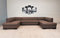 Quattro Meble Echtleder Ecksofa in U-Form London U 200x352x200 in Echtleder Toledo Espresso Sofa Couch mit Schlaffunktion, Bettkasten Echt Leder Eck Couch Ledersofa große Farbauswahl