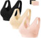 3PCS Soutien-Gorge d'allaitement Soutien Gorge Maternité,Bra de Grossesse Postnatal Prénatale sans Armature